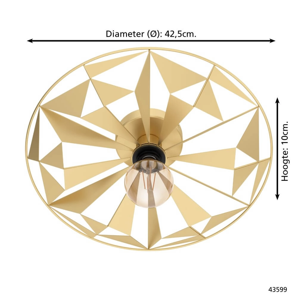 Plafonnier doré Castanuelo Ø 42,5 cm Eglo 9002759435998