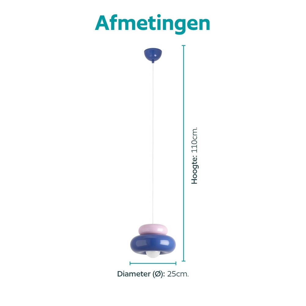 Lampe pendante de conception Torchiarolo rose avec bleu Eglo 9008606405435