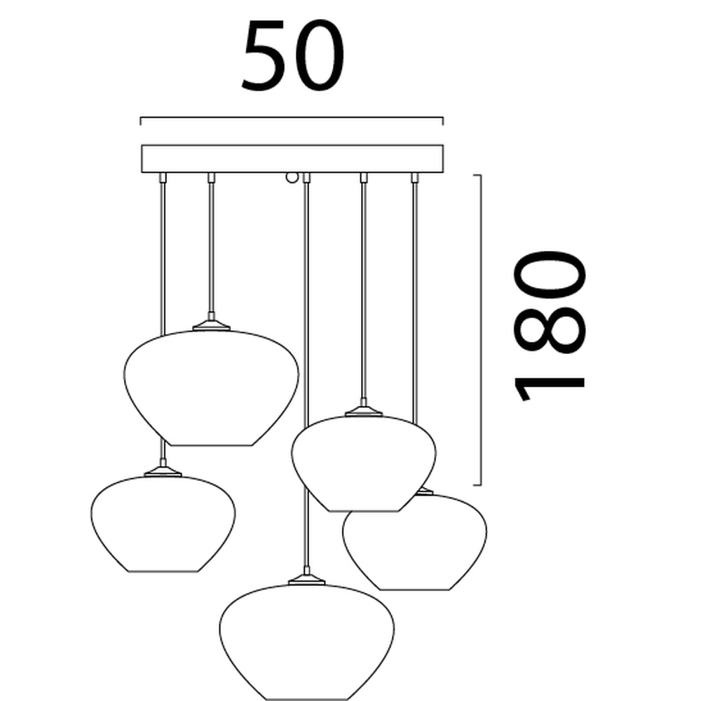 Lampe suspendue Think Paper à 5 lumières Cartone Masterlight 8718121397061