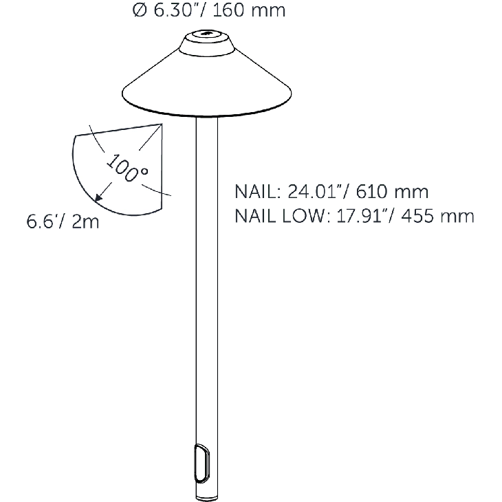 Lampe de 12 volts Nail Low 45 cm In-lite 8717051006432