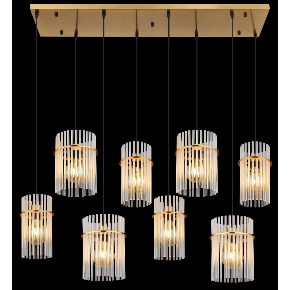 Suspension dorée Gorley avec verre 8 lumières Globo 9007371468959