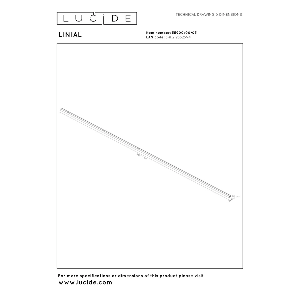 Rail 2 mètres 1-phasé Linial Champagne Premium by Lucide 5411212552594