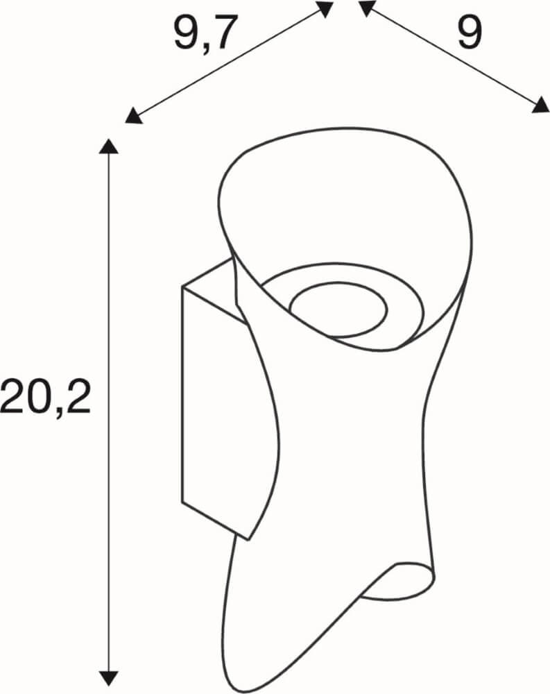 Grand éclairage LED haut et bas Modela blanc avec de l'or SLV 4024163289160