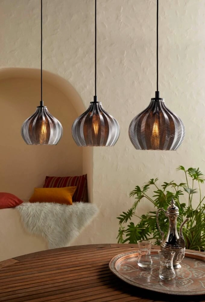 Lampe suspendue en verre à 3 lumières Tamallat Eglo 9002759435776