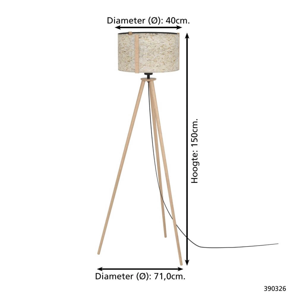 Lampadaire Trépied Hontongas avec de l'herbe tondue Stars of Light 9008606274659