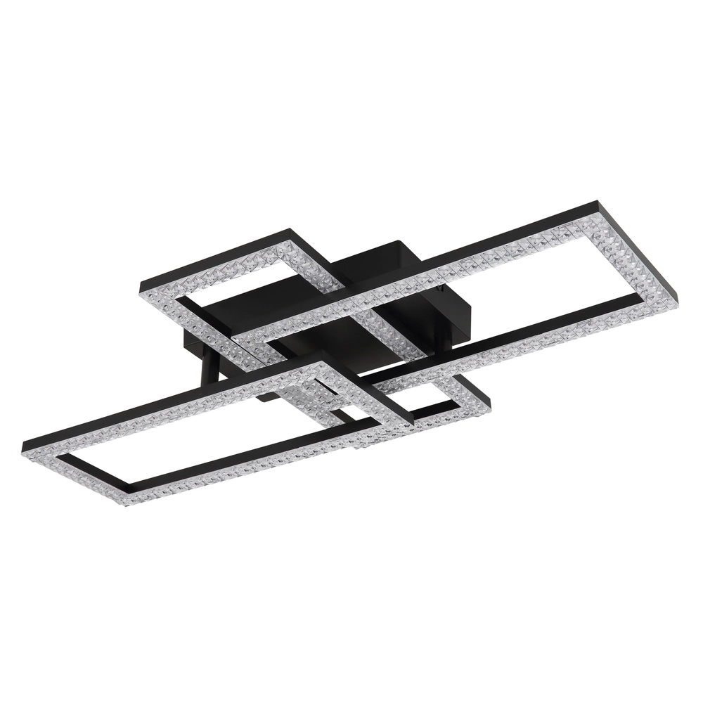 Lampe de plafond à design noir Sapena avec du cristal Globo 9007371453559