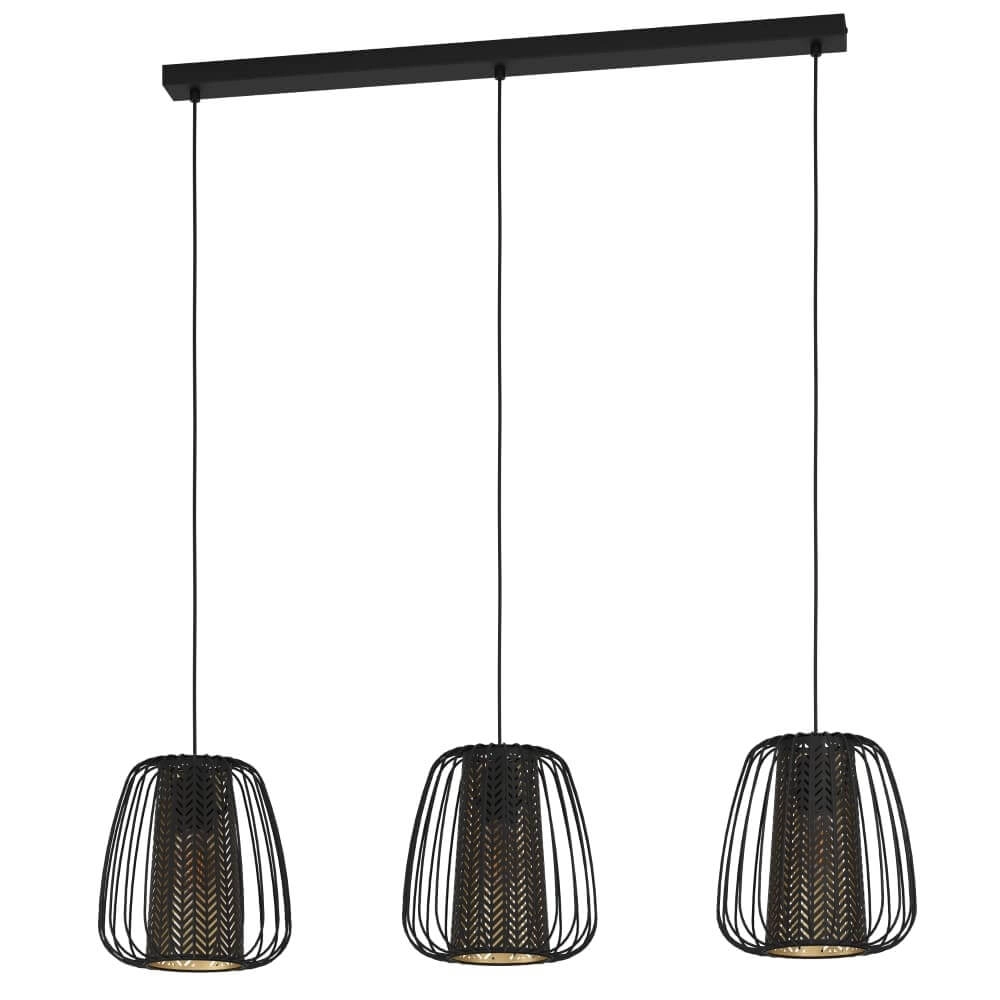 Lampe suspendue pour salle à manger Curasao noir avec de l'or Lampe suspendue pour salle à manger Curasao noir avec de l'or