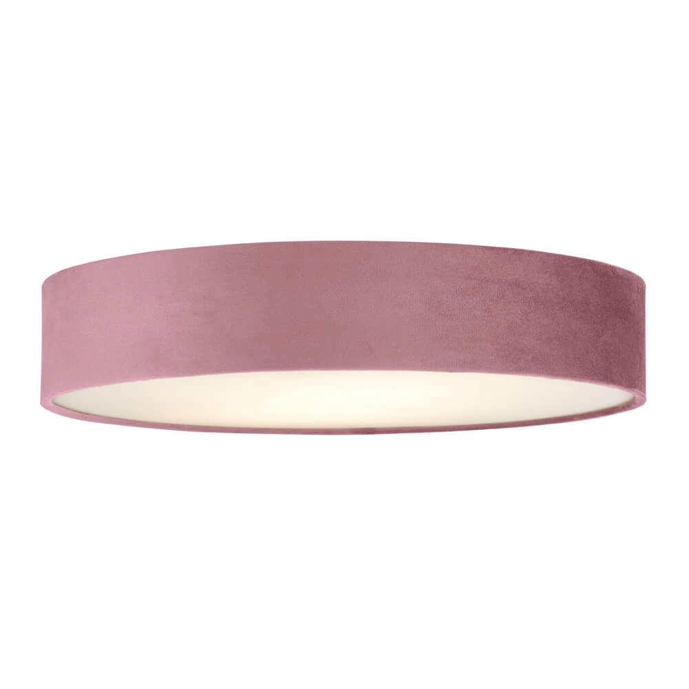Plafonnier Drum Pleat 50cm velours rose