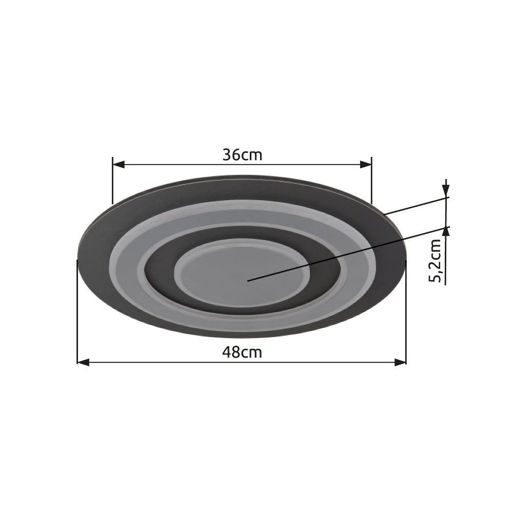 Conception de plafonds Jayden Anthracite de Ø48 cm Globo 9007371456048