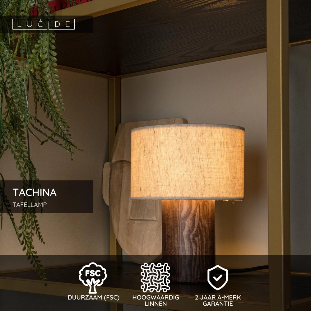 Lampe de table Tachina bois E14 Lucide 5411212061508