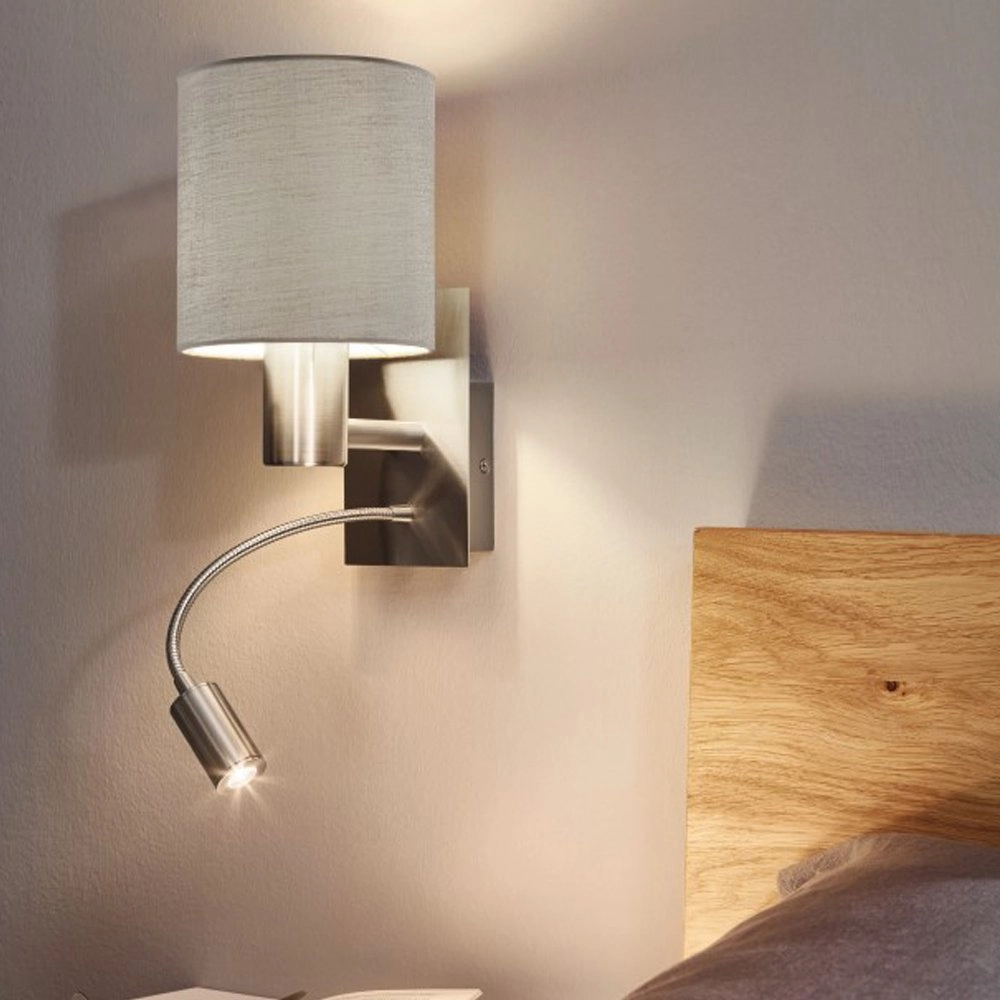 Applique murale Pasteri capuche taupe avec liseuse Eglo 9002759964788