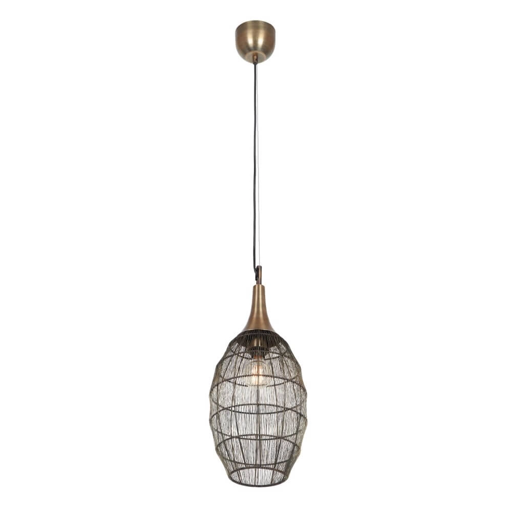 Lampe à suspension ovale Soraya Ø 26cm - bronze Lampe à suspension ovale Soraya Ø 26cm - bronze