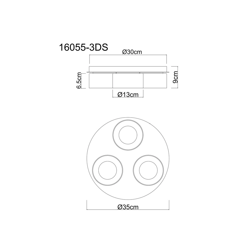 Lampe de plafond à design Higgins 3 lumières noires Globo 9007371578894