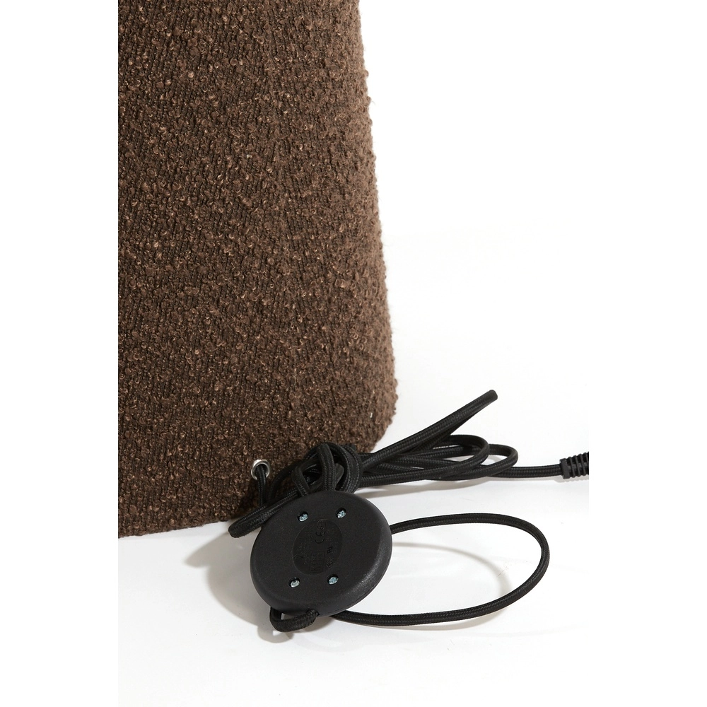 Lampe de pied Micky Ø 38cm - bouclé - brun Light & Living 8717807782788