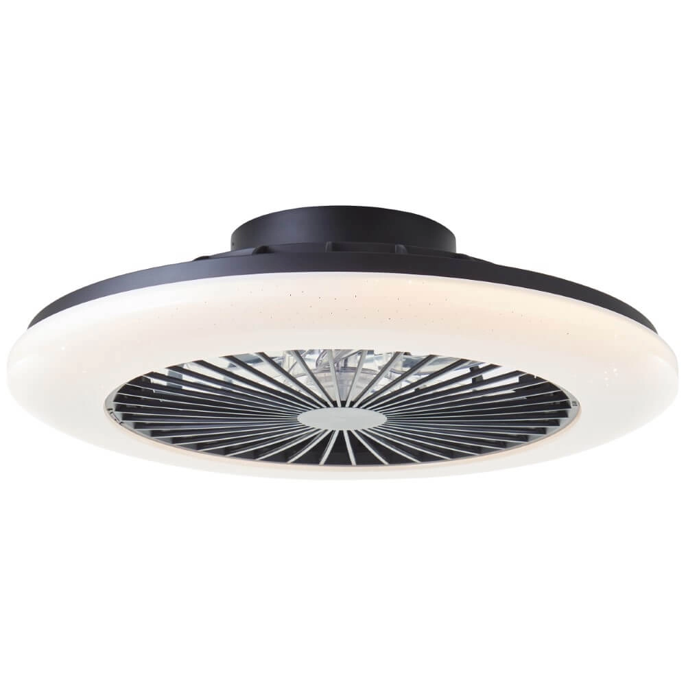 Éventail noir Salerno avec fonction RVB Brilliant 4004353435881