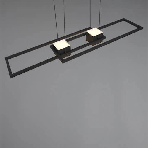 Lampe suspendue LED pour bureau Albany noir Trio 4017807610345