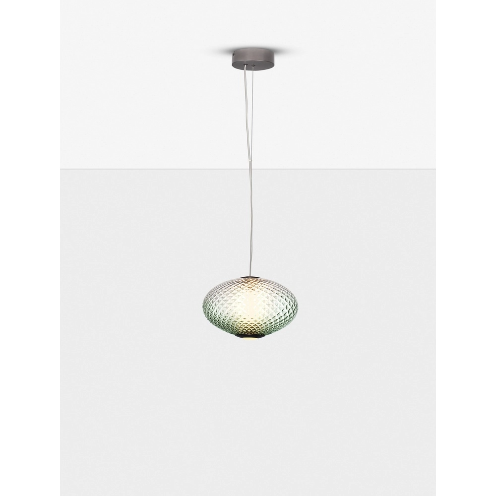 Suspension Aora Verre vert ovale Suspension Aora Verre vert ovale