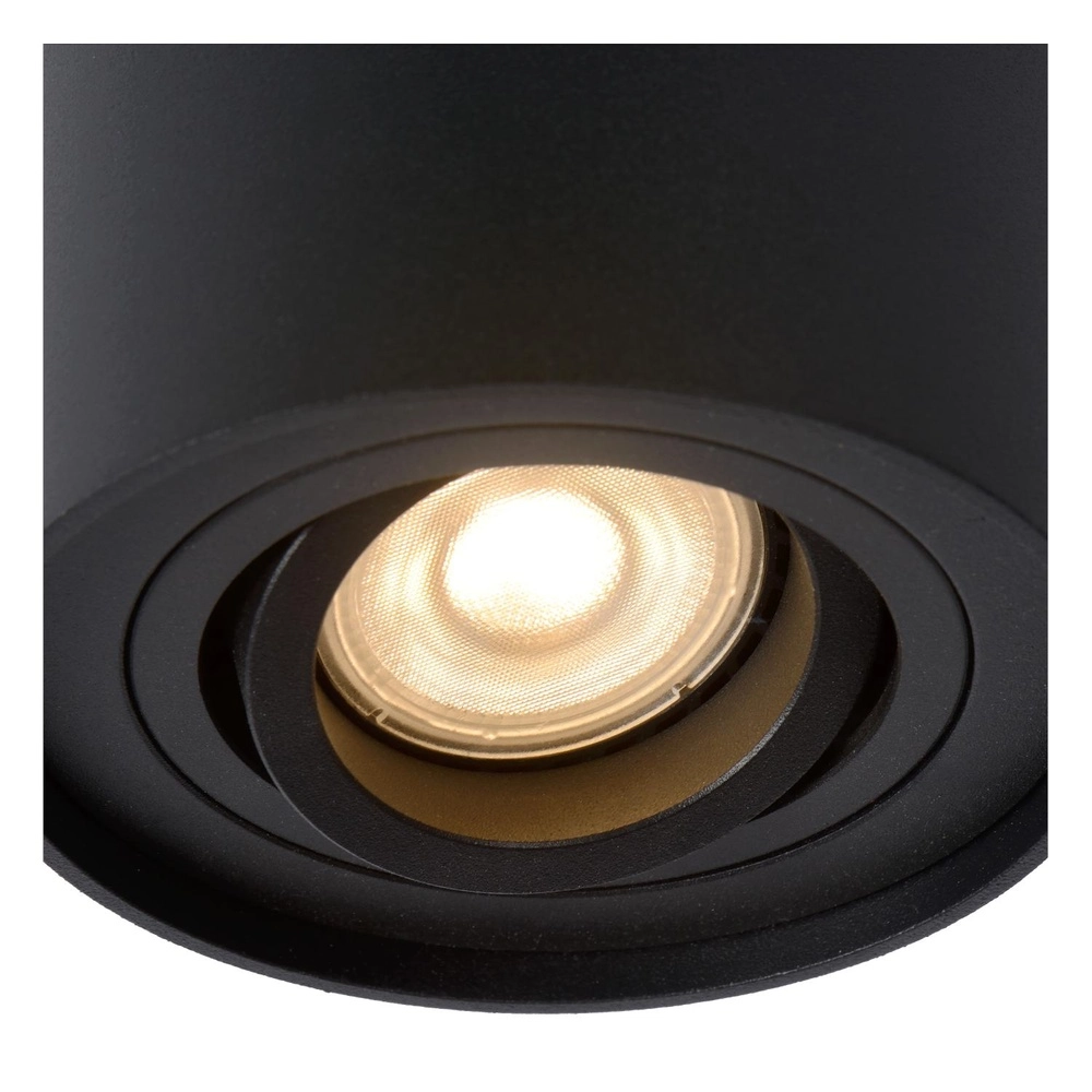 Emplacement de plafond monté en surface Tube noir Ø 9,6 cm Lucide 5411212221278