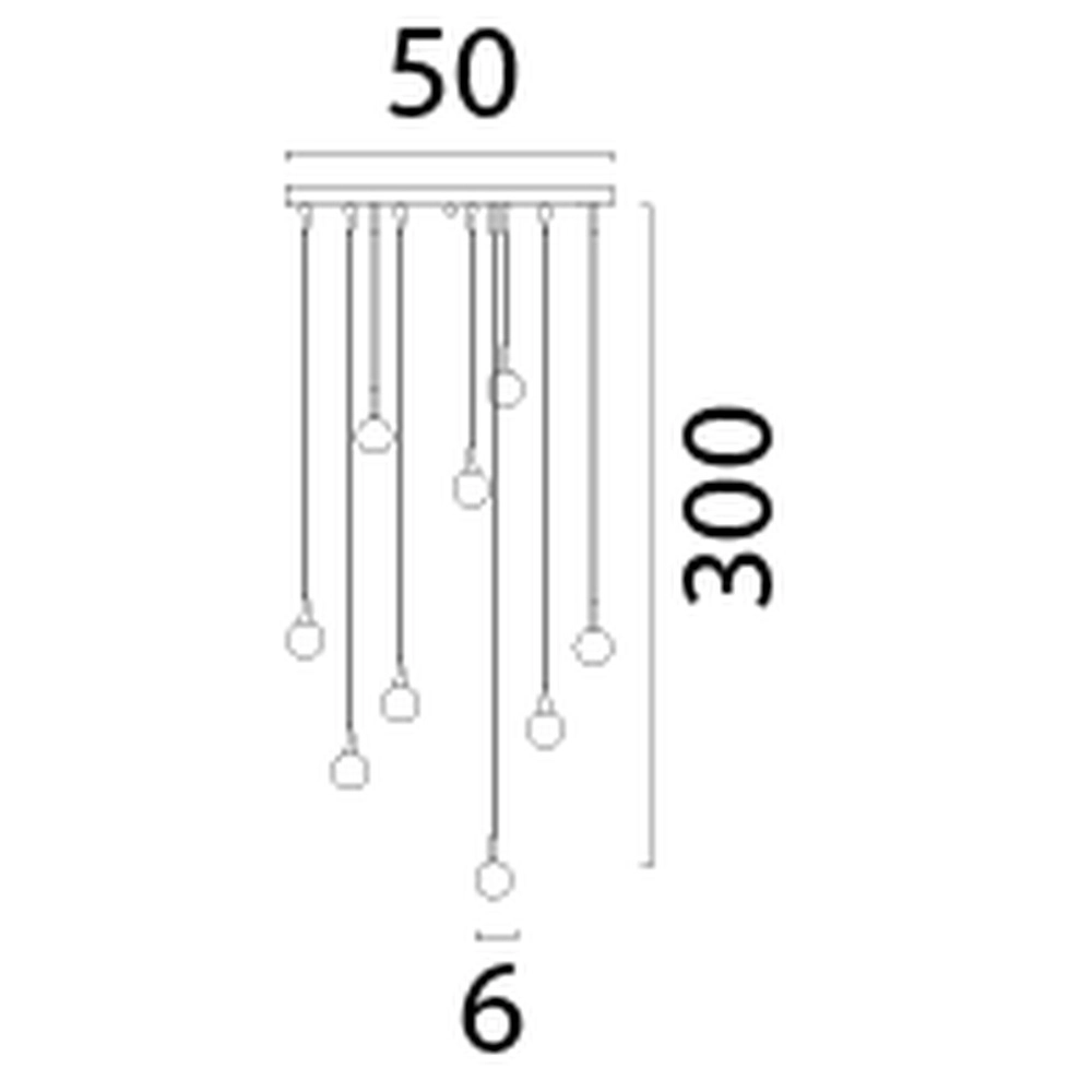 Lampe suspendue à 9 lampes Talana Brun cacao Ø 50cm DTW Masterlight 8718121399065