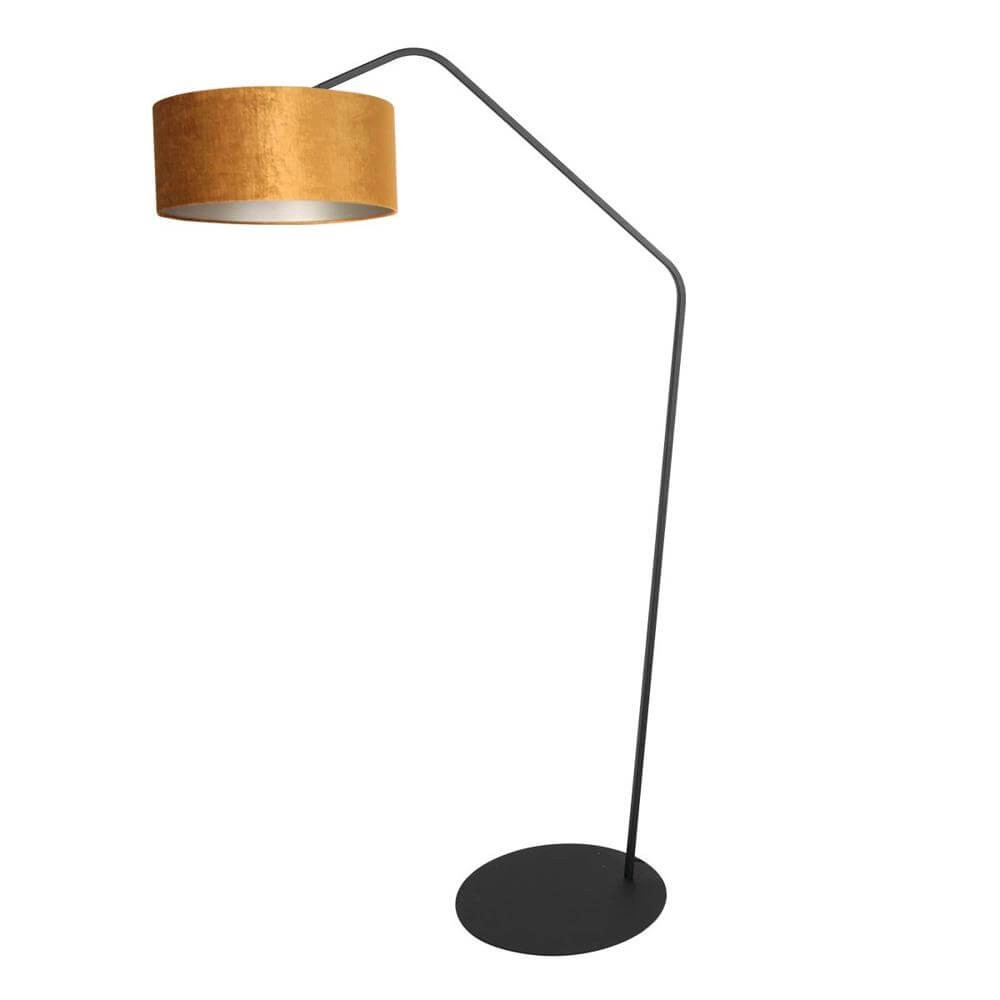 Lampadaire Zig-Zag noir avec abat-jour doré Ø 40cm Steinhauer 8712746179224