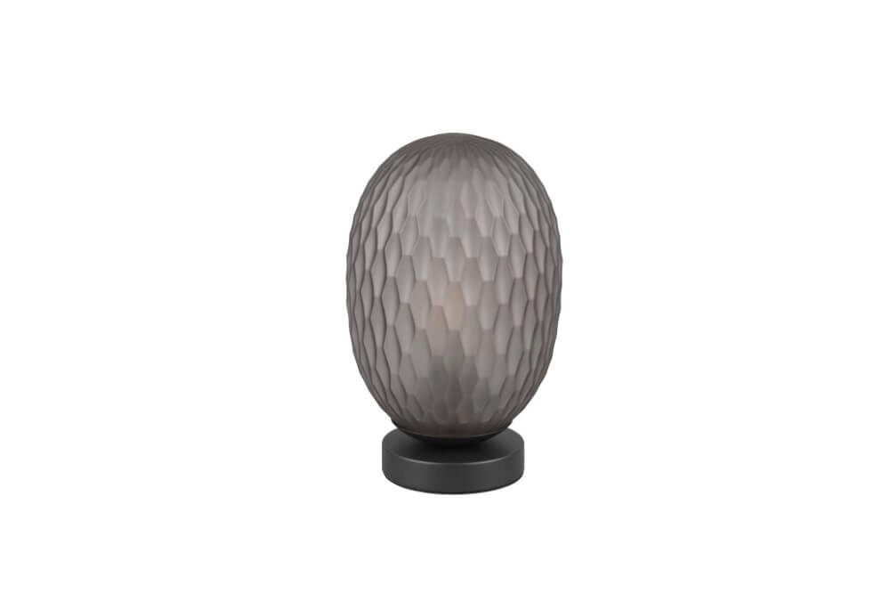 Lampe de table Facette avec verre fumé nervuré Trio 4017807616859