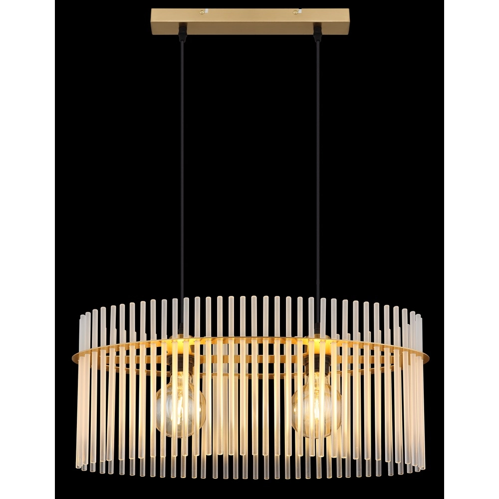 Lampe suspendue Gorley Or avec des bâtons en verre blanc Globo 9007371509140