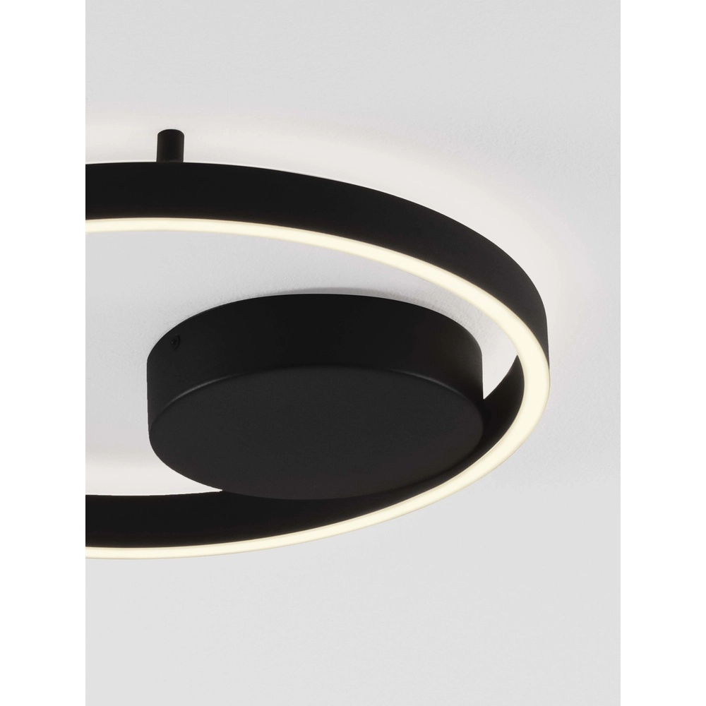Plafonnier Hedra rond Ø 40cm noir Lyora 5212017448866