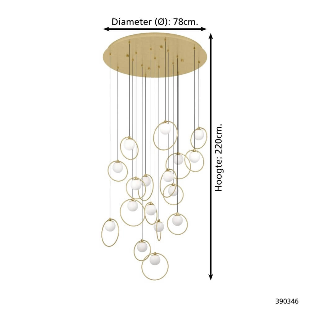 Lampe suspendue dorée Portocolom Ø78cm Stars of Light 9008606270590