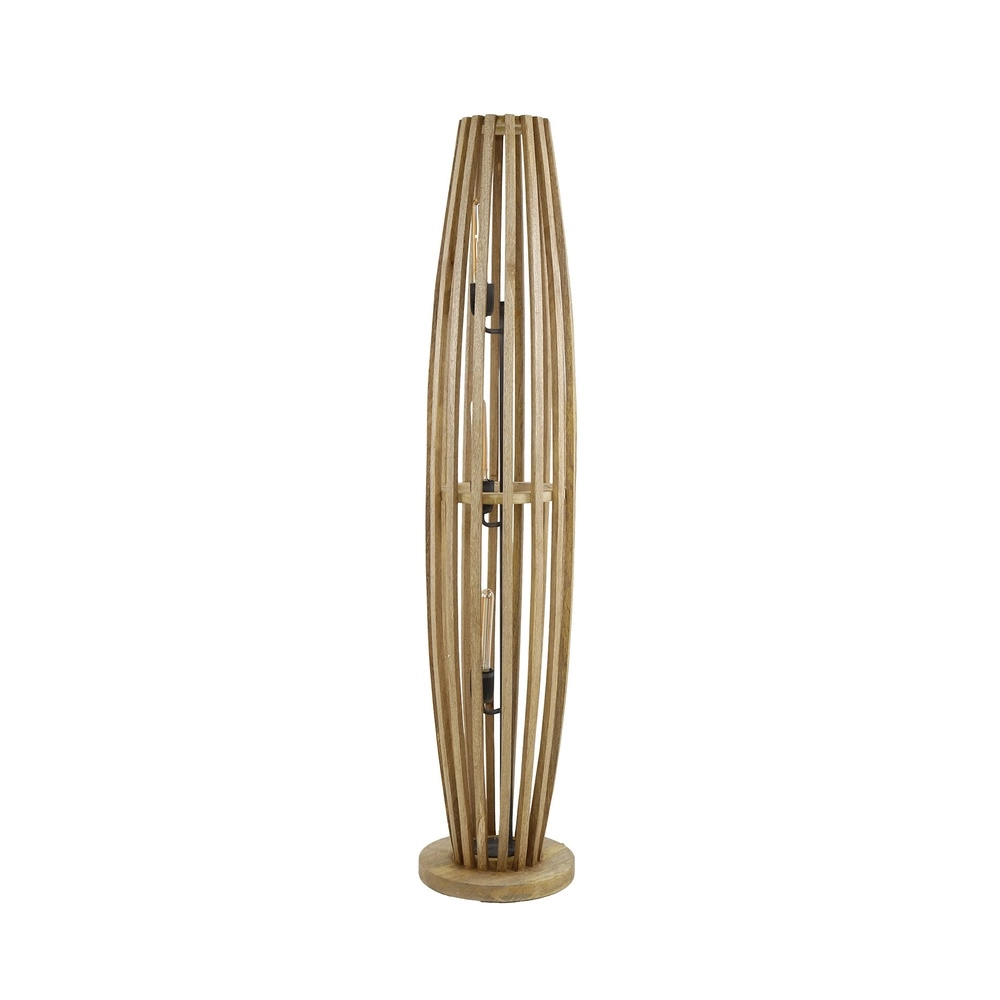 Lampe de sol en bois Orbit 145cm - 3x E27 Lyora 8716803511101