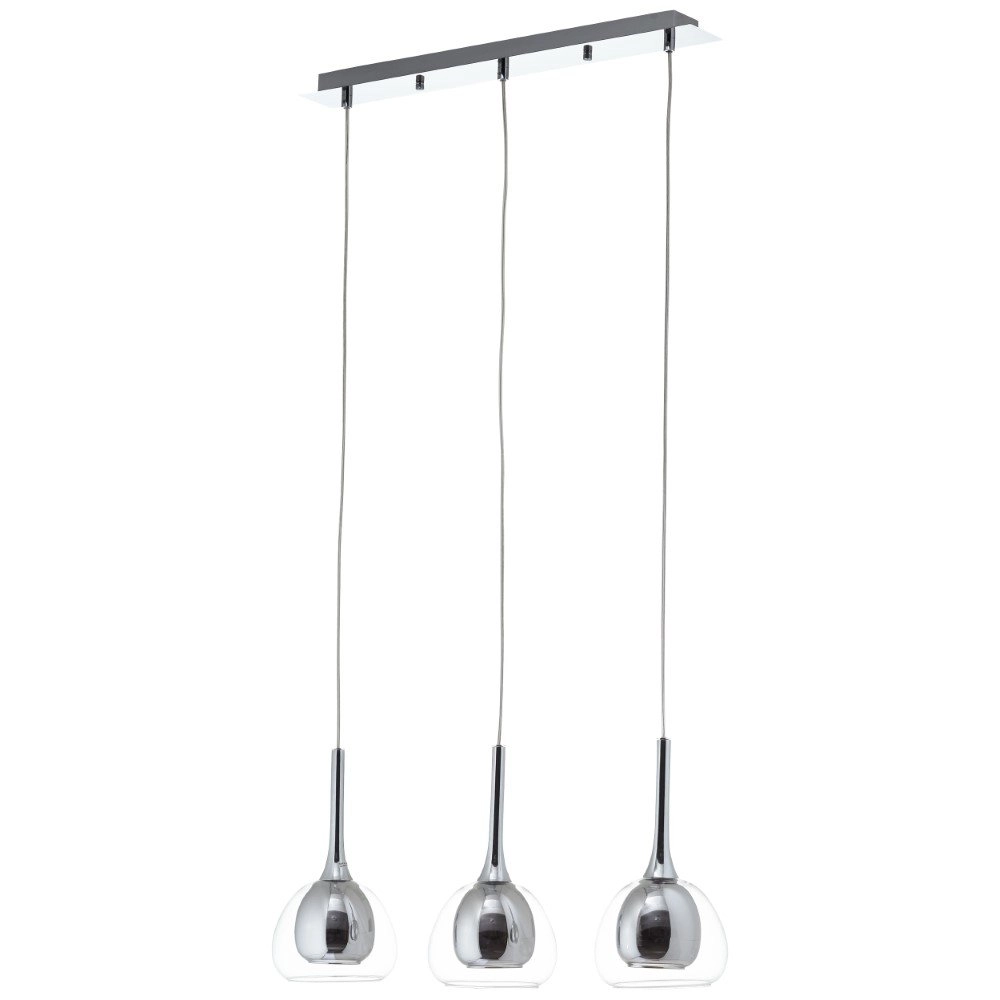 Lampe suspendue salle à manger Hadan chrome avec verre fumé Brilliant 4004353360848