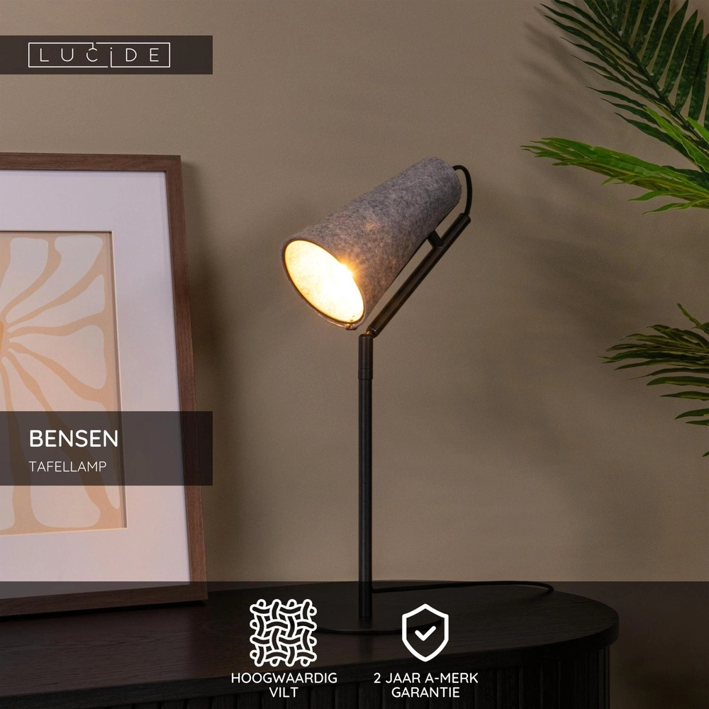 Lampe de table unique Bensen gris Lucide 5411212051639