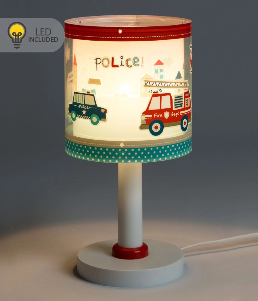 Lampe de table pour chambre d’enfant Police bleu Dalber 8420406002262