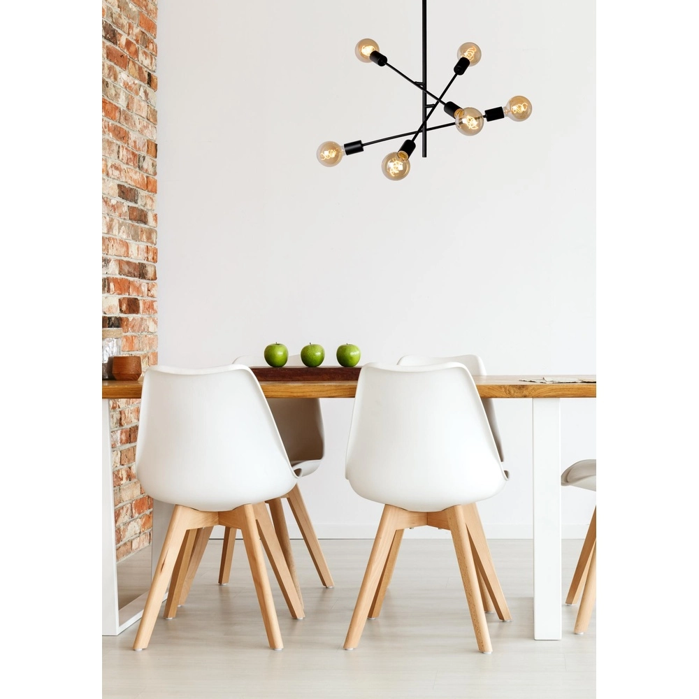 Lampe de plafond Lester Noirs à 6 feux Lucide 5411212211033