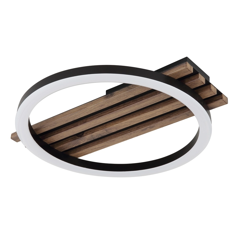 Lampe de plafond Tisha Noir simple avec bois Globo 9007371522576