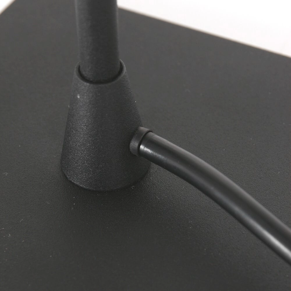 Lampe de table noire Ancilla avec verre fumé Steinhauer 8712746146790