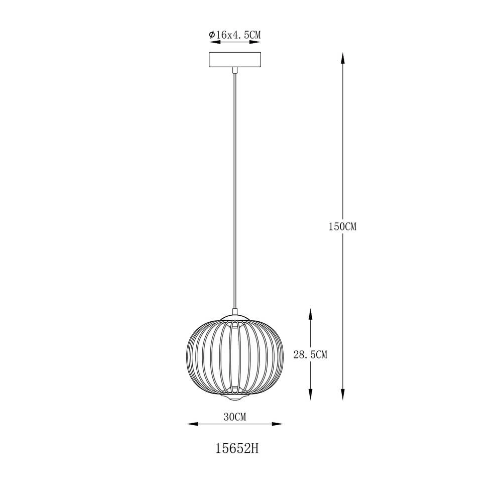 Suspension noire Galway cage simple Ø 30cm Globo 9007371471324