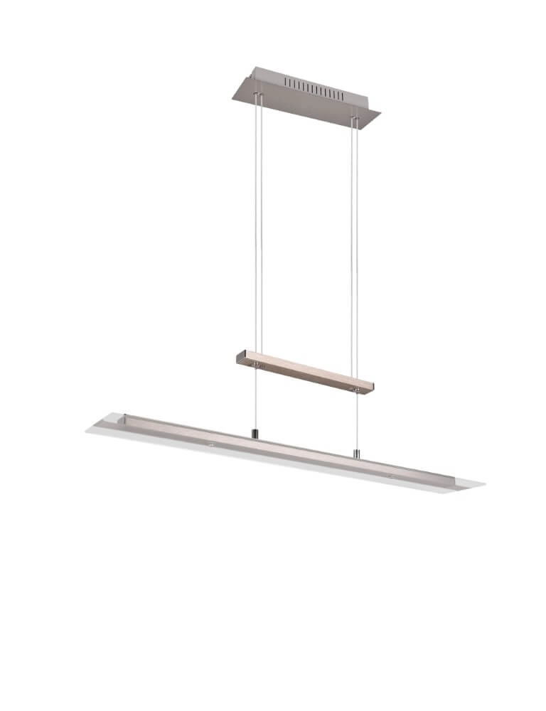 Lampe à suspension en verre Milos nickel Trio 4017807588262