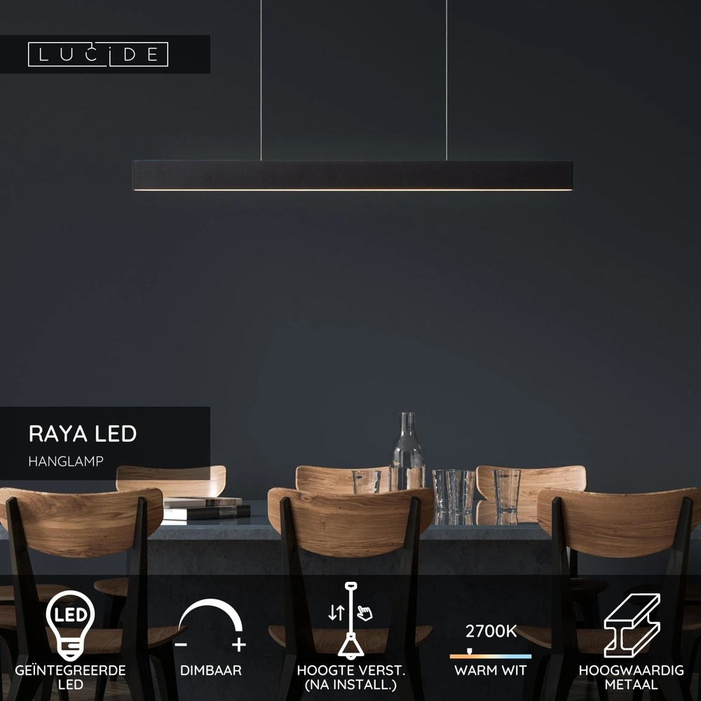 Lampe pendante moderne Raya Led Noir Lucide 5411212452269
