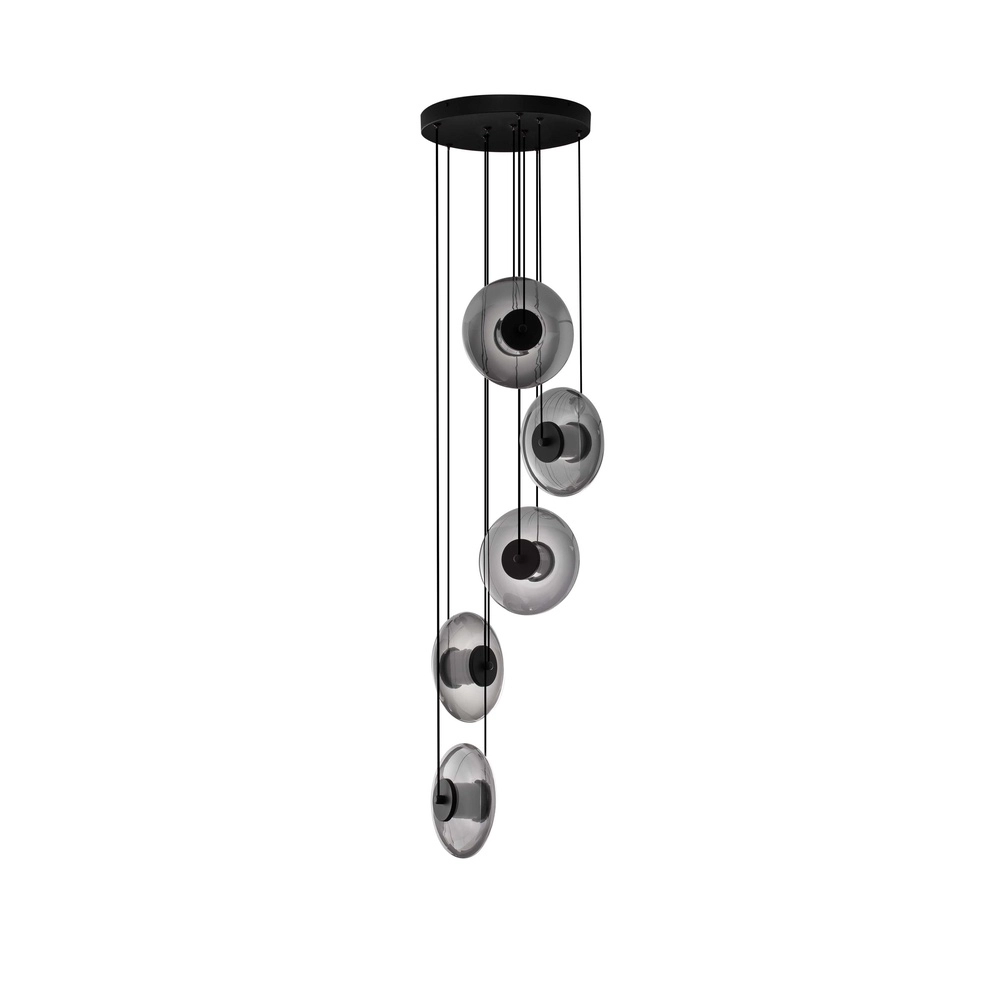 Suspension unique Ballet Noir 5 lumières rond Lyora 5212017458445