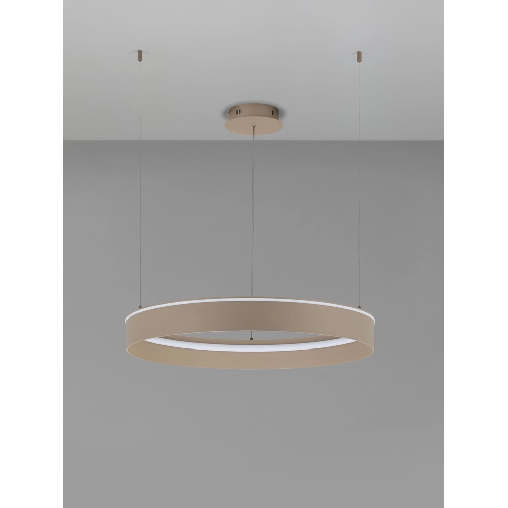 Lampe pendante moderne Olivia brun sable Ø 78cm Lyora 5212017494191
