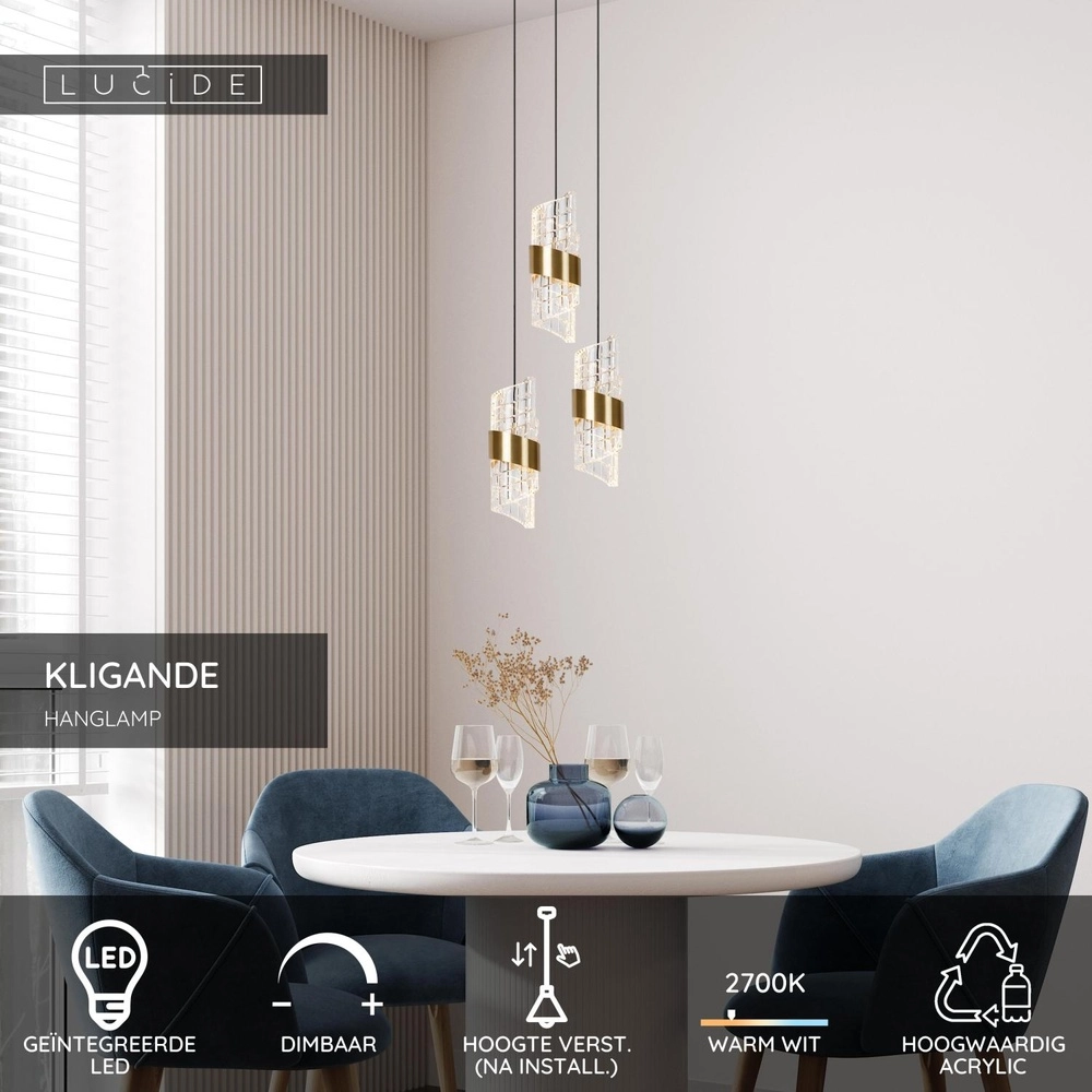 Lampe pendante de conception Kligande Or 3 vieux Lucide 5411212134608