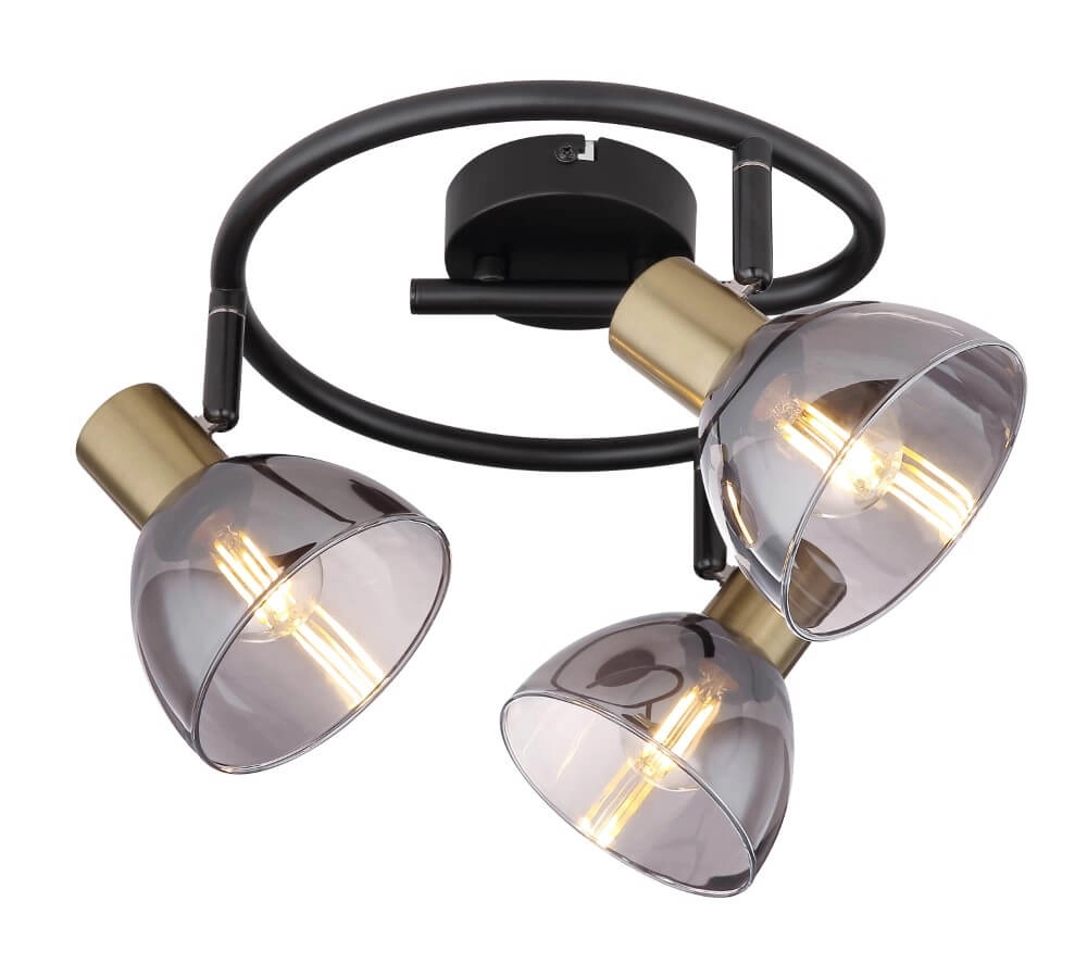 Plafonnier 3 lumières Jay noir avec de l'or Globo 9007371399390