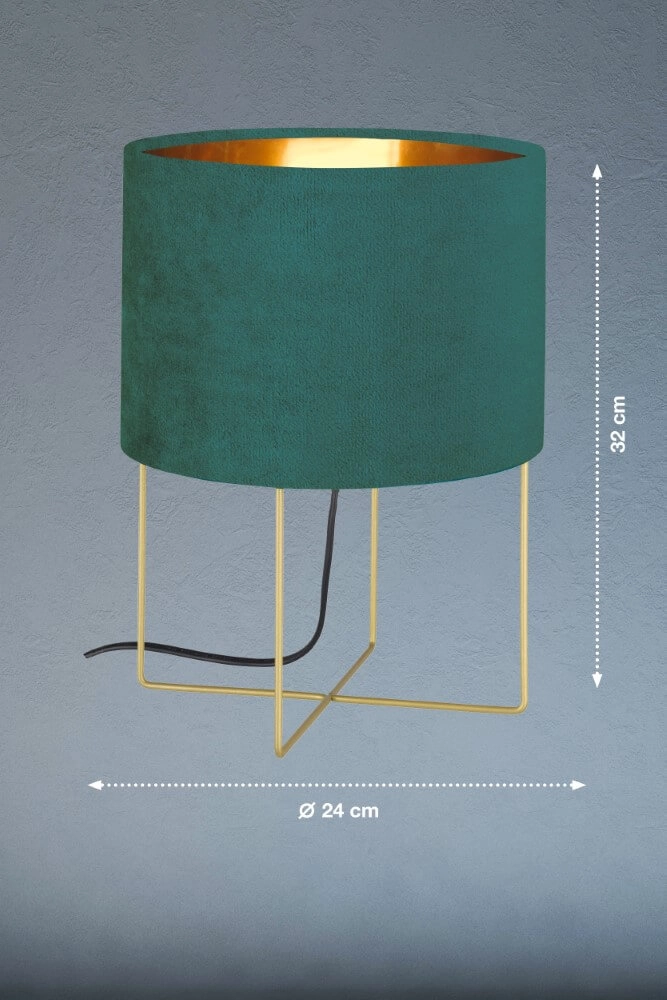 Lampe de table Aura velours bleu Fischer & Honsel 4003694504621