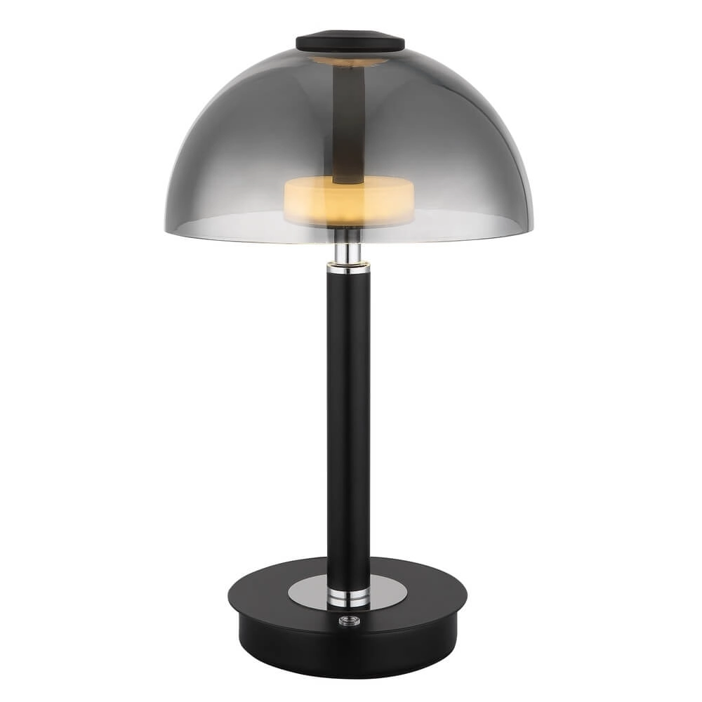 Lampe de table Uldin noir avec verre fumé Globo 9007371468720