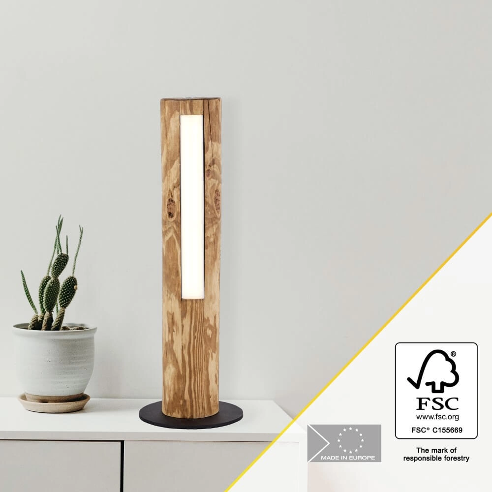 Lampe de table en bois Odun 46 cm de haut Brilliant 4004353393532