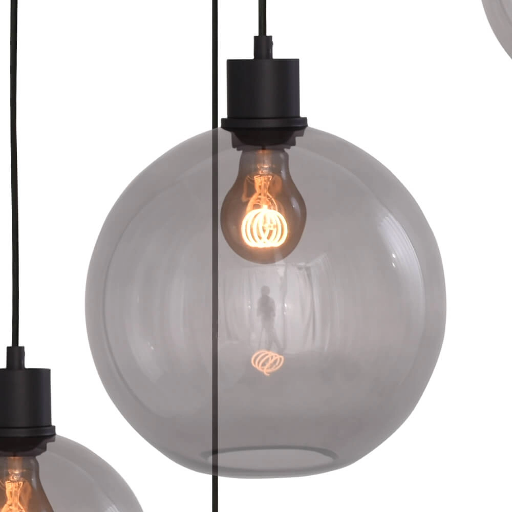 Lampe suspendue Vide Lazise 5 lumières noir Masterlight 8718121303567