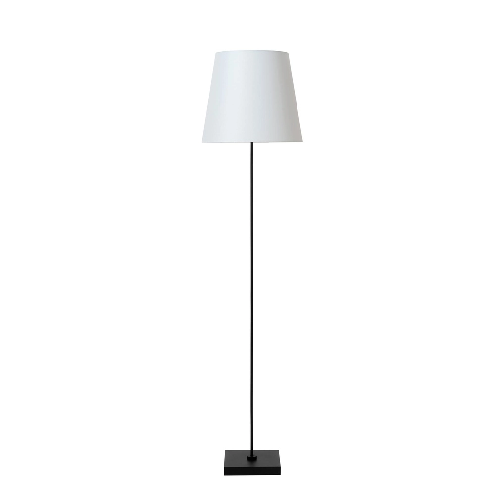 Lampe de pied Pendio Noir avec capuche blanche