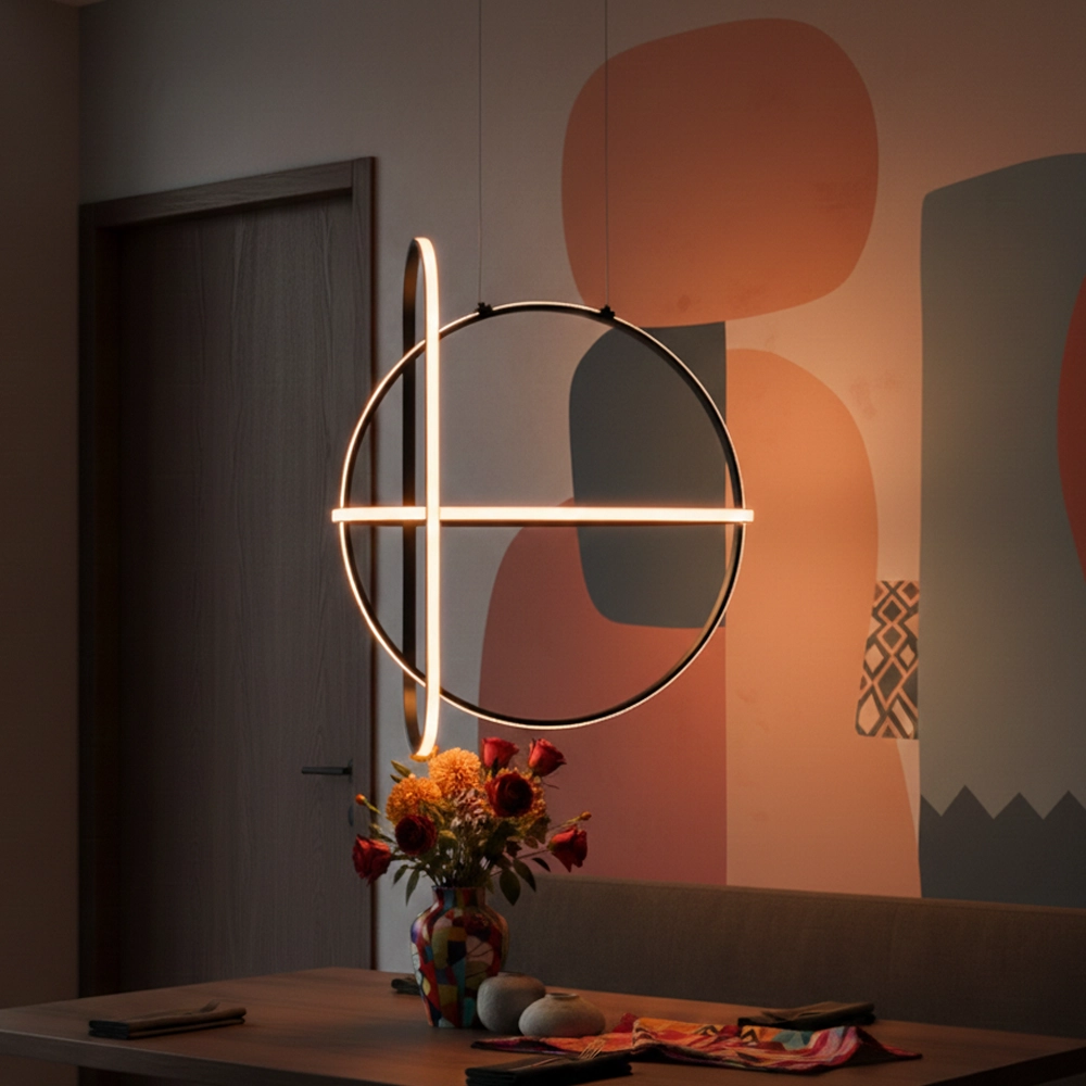 Suspension design Arte rond noir