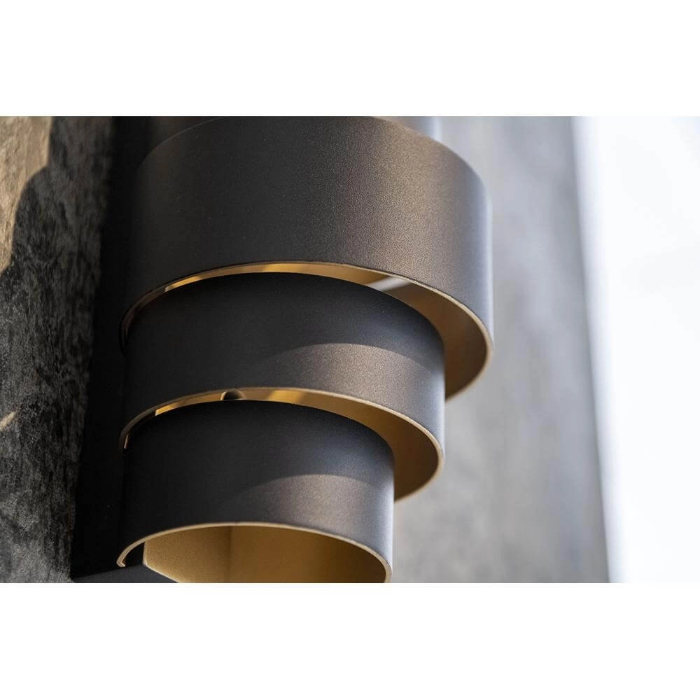 Applique murale design Rolls Noir avec intérieur doré Artdelight 8720701101487