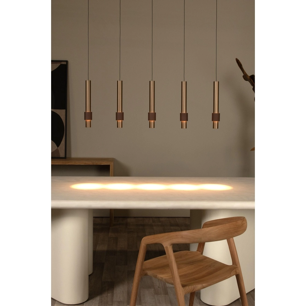Lampe suspendue élégante Margary 5-café brun clair Lucide 5411212241900